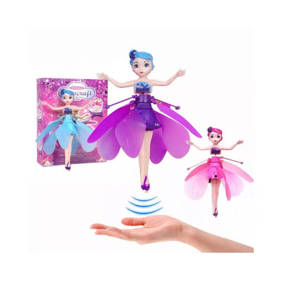 Muñeca Hada Voladora Con Sensor Recargable Multicolor